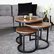Lizzely Garden & Living Salontafel rond 3delig mangohout Jaell bruin side table industrieel duurzaam massief hout mango bijzettafel Lizzely Garden & Living Salontafel rond 3delig mangohout Jaell bruin side table industrieel duurzaam massief hout mango bijzettafel
