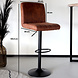 Lizzely Garden & Living Barkruk Anel met rugleuning: cognac barstoel met zwart onderstel Lizzely Garden & Living Barkruk Anel met rugleuning: cognac barstoel met zwart onderstel