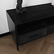 Lizzely Garden & Living Tv meubel industrieel mangohout Fello zwart tv kast met 2 lades 100cm duurzaam mango massief hout tv-meubel Lizzely Garden & Living Tv meubel industrieel mangohout Fello zwart tv kast met 2 lades 100cm duurzaam mango massief hout tv-meubel