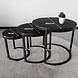 Lizzely Garden & Living Salontafel rond 3delig mangohout Jaell zwart side table industrieel duurzaam massief hout mango bijzettafel Lizzely Garden & Living Salontafel rond 3delig mangohout Jaell zwart side table industrieel duurzaam massief hout mango bijzettafel