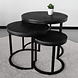 Lizzely Garden & Living Salontafel rond 3delig mangohout Jaell zwart side table industrieel duurzaam massief hout mango bijzettafel Lizzely Garden & Living Salontafel rond 3delig mangohout Jaell zwart side table industrieel duurzaam massief hout mango bijzettafel