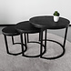 Lizzely Garden & Living Salontafel rond 3delig mangohout Jaell zwart side table industrieel duurzaam massief hout mango bijzettafel Lizzely Garden & Living Salontafel rond 3delig mangohout Jaell zwart side table industrieel duurzaam massief hout mango bijzettafel