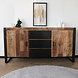Lizzely Garden & Living Dressoir mangohout Jack bruin zwart ladekast industrieel 160x80cm duurzaam mango kast Lizzely Garden & Living Dressoir mangohout Jack bruin zwart ladekast industrieel 160x80cm duurzaam mango kast