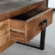 Lizzely Garden & Living Salontafel industrieel mangohout Kai 120cm side table met 2 lades duurzaam massief hout mango bijzettafel Lizzely Garden & Living Salontafel industrieel mangohout Kai 120cm side table met 2 lades duurzaam massief hout mango bijzettafel