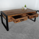 Lizzely Garden & Living Salontafel industrieel mangohout Kai 120cm side table met 2 lades duurzaam massief hout mango bijzettafel Lizzely Garden & Living Salontafel industrieel mangohout Kai 120cm side table met 2 lades duurzaam massief hout mango bijzettafel