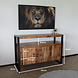 Lizzely Garden & Living TV meubel industrieel mangohout Maudy 135cm tv kast duurzaam mango massief hout tv-meubel Lizzely Garden & Living TV meubel industrieel mangohout Maudy 135cm tv kast duurzaam mango massief hout tv-meubel