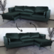 Lizzely Garden & Living Hoekbank design Lizza 270cm bank donkergroen velvet loungebank zowel links als rechts bankstel Lizzely Garden & Living Hoekbank design Lizza 270cm bank donkergroen velvet loungebank zowel links als rechts bankstel