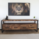Lizzely Garden & Living TV meubel industrieel mangohout Ilse 180cm tv kast duurzaam mango massief hout tv-meubel Lizzely Garden & Living TV meubel industrieel mangohout Ilse 180cm tv kast duurzaam mango massief hout tv-meubel
