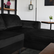 Lizzely Garden & Living Hoekbank design Darsiono 280cm bank zwart velvet loungebank zowel links als rechts bankstel Lizzely Garden & Living Hoekbank design Darsiono 280cm bank zwart velvet loungebank zowel links als rechts bankstel