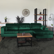Lizzely Garden & Living Hoekbank design Darsiono 280cm bank donkergroen velvet loungebank zowel links als rechts bankstel Lizzely Garden & Living Hoekbank design Darsiono 280cm bank donkergroen velvet loungebank zowel links als rechts bankstel