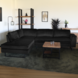 Lizzely Garden & Living Hoekbank design Puckerto 290cm bank velvet zwart hoek loungebank links bankstel Lizzely Garden & Living Hoekbank design Puckerto 290cm bank velvet zwart hoek loungebank links bankstel