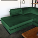 Lizzely Garden & Living Hoekbank design Puckerto 290cm bank velvet donkergroen hoek loungebank links bankstel Lizzely Garden & Living Hoekbank design Puckerto 290cm bank velvet donkergroen hoek loungebank links bankstel