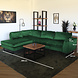 Lizzely Garden & Living Hoekbank design Puckerto 290cm bank velvet donkergroen hoek loungebank links bankstel Lizzely Garden & Living Hoekbank design Puckerto 290cm bank velvet donkergroen hoek loungebank links bankstel