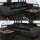 Lizzely Garden & Living Hoekbank design Darsiono 280cm bank antraciet velvet loungebank zowel links als rechts bankstel Lizzely Garden & Living Hoekbank design Darsiono 280cm bank antraciet velvet loungebank zowel links als rechts bankstel
