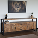 Lizzely Garden & Living TV meubel industrieel mangohout Robin 215cm tv kast duurzaam mango massief hout tv-meubel Lizzely Garden & Living TV meubel industrieel mangohout Robin 215cm tv kast duurzaam mango massief hout tv-meubel