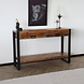 Lizzely Garden & Living Bijzettafel mangohout Vera 120cm met 2 lades industrieel duurzaam massief hout side table Lizzely Garden & Living Bijzettafel mangohout Vera 120cm met 2 lades industrieel duurzaam massief hout side table