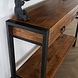 Lizzely Garden & Living Bijzettafel mangohout Vera 120cm met 2 lades industrieel duurzaam massief hout side table Lizzely Garden & Living Bijzettafel mangohout Vera 120cm met 2 lades industrieel duurzaam massief hout side table