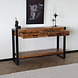 Lizzely Garden & Living Bijzettafel mangohout Vera 120cm met 2 lades industrieel duurzaam massief hout side table Lizzely Garden & Living Bijzettafel mangohout Vera 120cm met 2 lades industrieel duurzaam massief hout side table