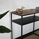 Lizzely Garden & Living Bijzettafel mangohout Mats 90cm bruin industrieel side table Lizzely Garden & Living Bijzettafel mangohout Mats 90cm bruin industrieel side table
