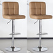 Lizzely Garden & Living Barkruk Anel set van 2: lichtbruin leder barstoel Lizzely Garden & Living Barkruk Anel set van 2: lichtbruin leder barstoel