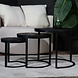 Lizzely Garden & Living Salontafel rond 3delig mangohout Jaell zwart side table industrieel duurzaam massief hout mango bijzettafel Lizzely Garden & Living Salontafel rond 3delig mangohout Jaell zwart side table industrieel duurzaam massief hout mango bijzettafel