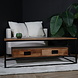 Lizzely Garden & Living Salontafel industrieel mangohout Jef 125cm side table met 2 lades duurzaam massief hout mango bijzettafel Lizzely Garden & Living Salontafel industrieel mangohout Jef 125cm side table met 2 lades duurzaam massief hout mango bijzettafel