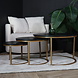 Lizzely Garden & Living Salontafel rond 3 delig Kiki goud bijzettafel industrieel side table Lizzely Garden & Living Salontafel rond 3 delig Kiki goud bijzettafel industrieel side table