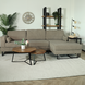 Lizzely Garden & Living Hoekbank design Darsiono 280cm bank taupe ribstof loungebank zowel links als rechts bankstel Lizzely Garden & Living Hoekbank design Darsiono 280cm bank taupe ribstof loungebank zowel links als rechts bankstel