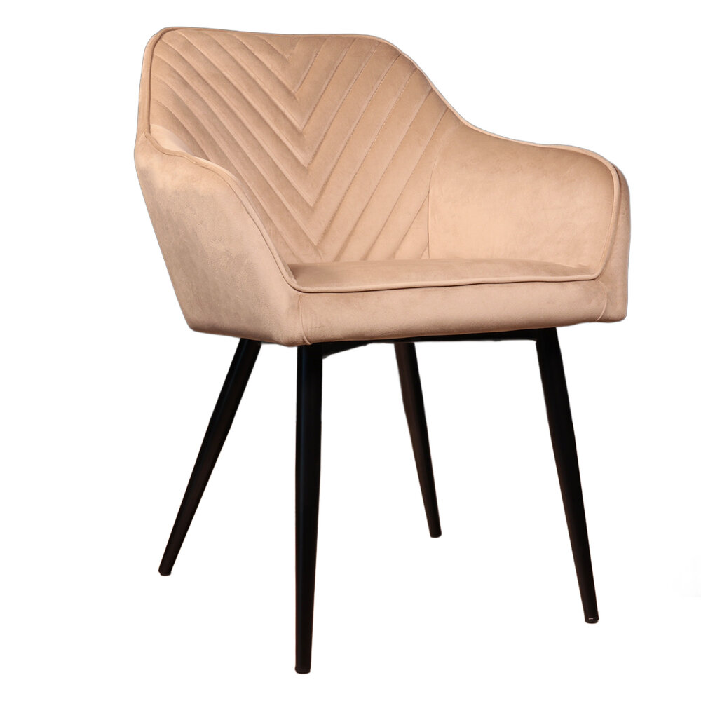 Eetkamerstoel Emparla - velvet - beige