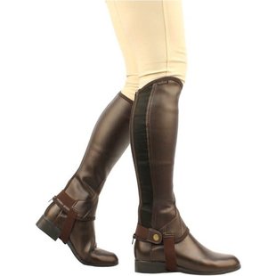 Saxon Equileather Half Chaps Brown