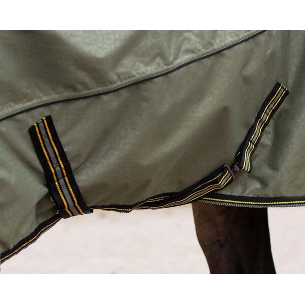QHP Turnout Rug Collection fleece lining Kaki