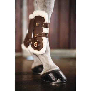 Sheepskin Tendon Boots Elastic BROWN