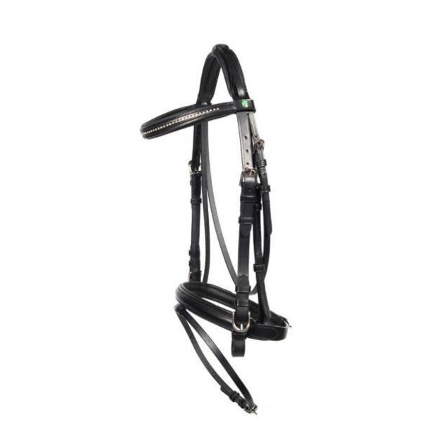 Lj Leathers Hoofdstel diamond gecombineerde neusriem Black