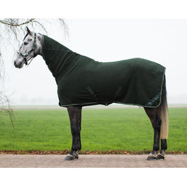 Fleece rug brilliance met nek Green