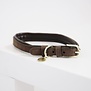 Dog Collar Velvet Leather BROWN