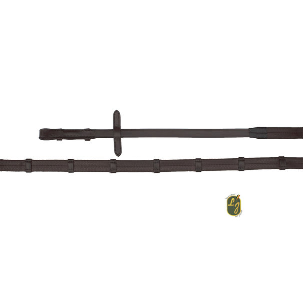 Lj Leathers Teugels New Pro Rubber messing gesp Brown