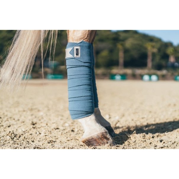 Equestrian Stockholm Fleece Bandages Stone Blue