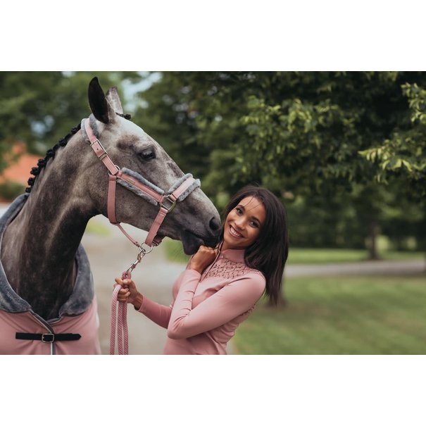 Equestrian Stockholm Fur Halter & Lead Rope Pink