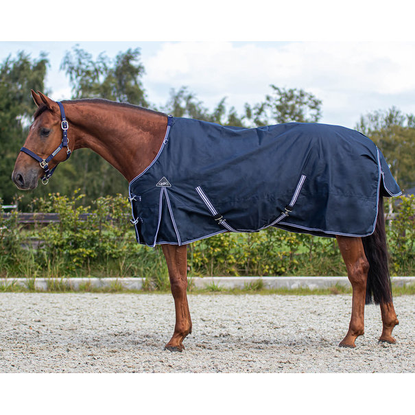 QHP Turnout Rug Luxury 0Gram Navy