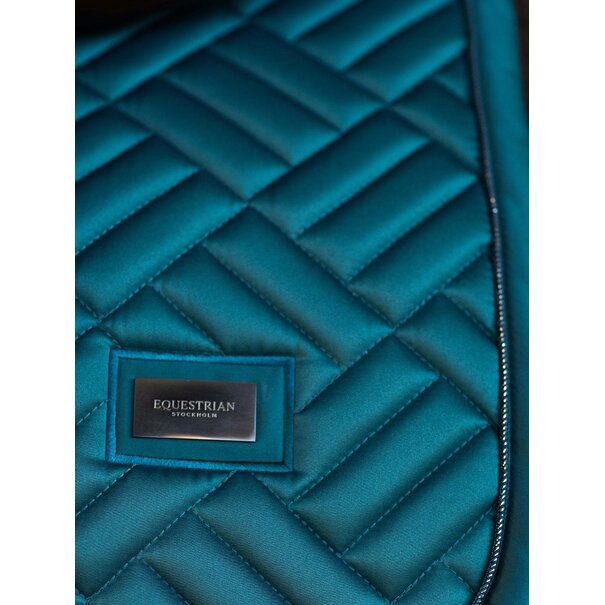 Equestrian Stockholm Dressage Saddle Pad Modern Teal Blue Full
