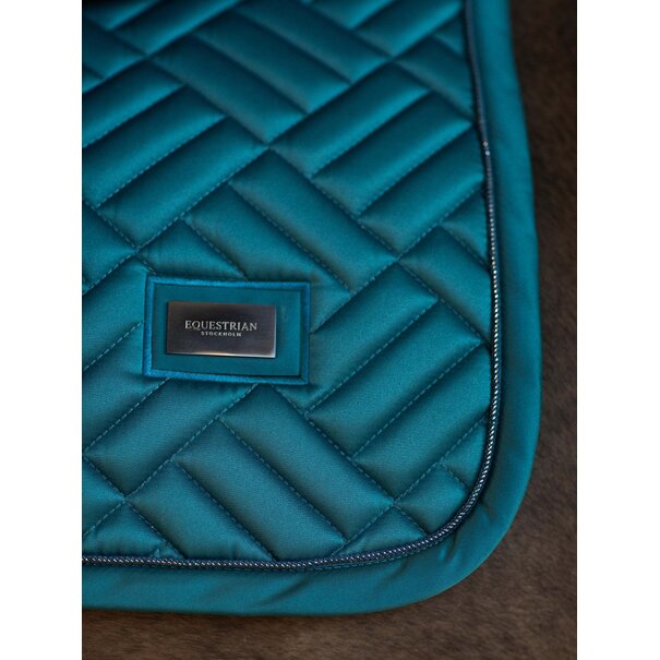 Equestrian Stockholm Jump Saddle Pad Modern Teal Blue Full