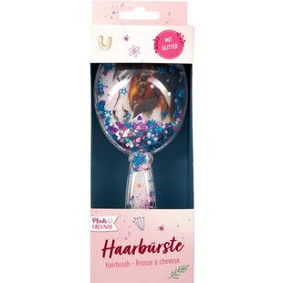 Haarborstel - Paardenvrienden (met bewegende glitters)