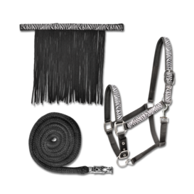Halter set + fly fringe ZEBRA