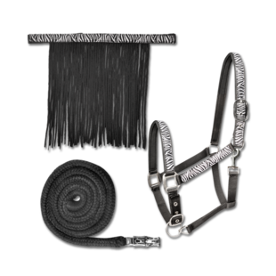 Halter set + fly fringe ZEBRA