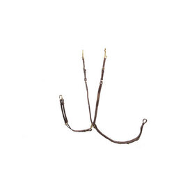 Jachtmartingaal met elastiek, messing gespen Brown Noisette
