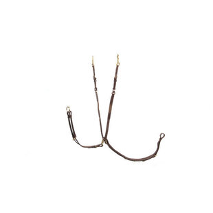 Jachtmartingaal met elastiek, messing gespen Brown Noisette
