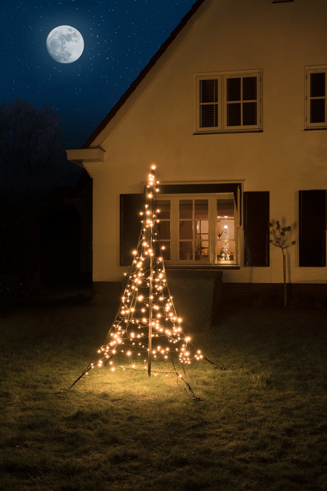 LED Lichterbaum mit Stern, 2,4m, Multifunktionsbaum, Warmweiß