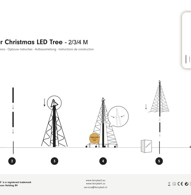 Fairybell | 2 meter | 300 LED-lampjes | Inclusief mast | Warm wit