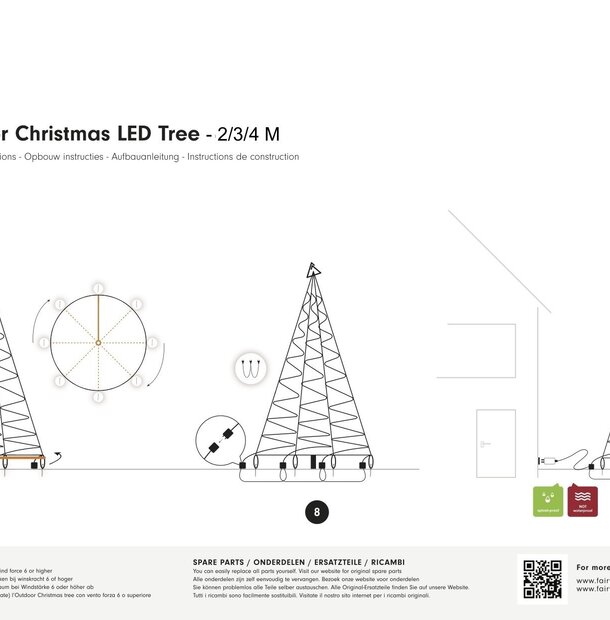 Fairybell | 3 metres | 360 LED lights | Including mast | Warm white