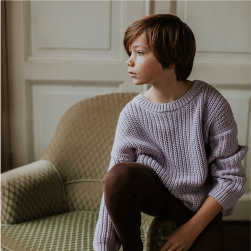 Yuki Kidswear Chunky Knitted Sweater - Lilac